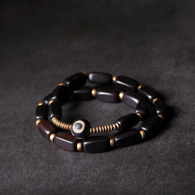 Ethnic Copper Multilayer Bracelet Anti-Evil Eye Nepal Jewelry OM Bangle