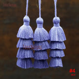 Yellow Purple Pure Color Pendant Tassel 4 Layers 3.3 inch