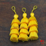 Yellow Purple Pure Color Pendant Tassel 4 Layers 3.3 inch