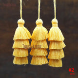 Yellow Purple Pure Color Pendant Tassel 4 Layers 3.3 inch