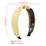 Yellow Striped Knotted Headband Wide Turban Hairband Cross Knot Hair Hoop