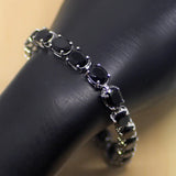 Zircon 925 Silver Round Link Chain Bracelet 7 inch For Women