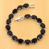 Zircon 925 Silver Round Link Chain Bracelet 7 inch For Women
