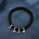 Agate Crystal Elastic Bracelet with Star Design