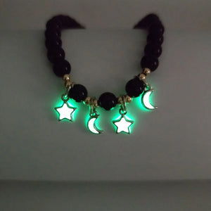 Agate Crystal Elastic Bracelet with Star Design