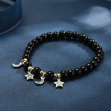 Agate Crystal Elastic Bracelet with Star Design