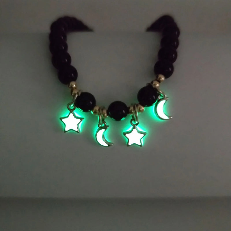 Agate Crystal Elastic Bracelet with Star Design