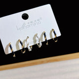 Geometric Earrings Set Checkerboard Micro and Niche Ear Buckle 2