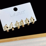 Geometric Earrings Set Checkerboard Micro and Niche Ear Buckle 2