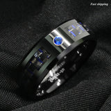 Carbon Fiber Tungsten Ring Wedding Band for Men