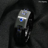 Carbon Fiber Tungsten Ring Wedding Band for Men
