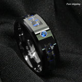 Carbon Fiber Tungsten Ring Wedding Band for Men