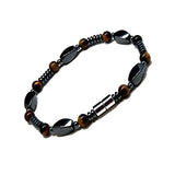 Men's Magnetic Hematite Tiger's Eye Bead Necklace 20 inches