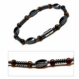 Men's Magnetic Hematite Tiger's Eye Bead Necklace 20 inches