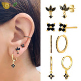 Zircon Sterling Silver Hoop Earrings Women Jewelry