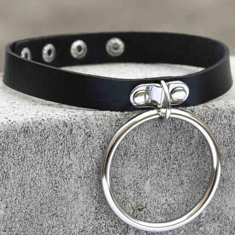 Leather Goth Choker Punk Harajuku Collar Gothic Necklace Grunge Chocker