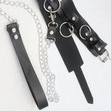 Leather Goth Choker Necklace for Women Punk Nightclub Party