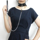 Leather Goth Choker Necklace for Women Punk Nightclub Party