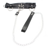 Leather Goth Choker Necklace for Women Punk Nightclub Party