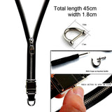 Leather Zipper Neck Strap Key Card Holder
