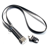 Leather Zipper Neck Strap Key Card Holder