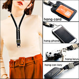 Leather Zipper Neck Strap Key Card Holder
