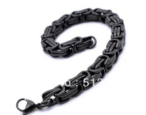 Stainless Steel Byzantine Chain Bracelet 8.5mm, 9''