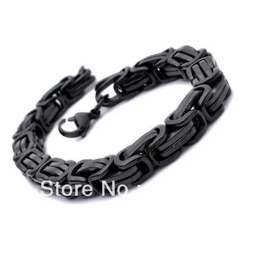 Stainless Steel Byzantine Chain Bracelet 8.5mm, 9''