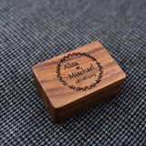 Walnut Business Square Brush Mens Cufflinks Tie Clips Set