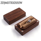 Custom Rustic Wedding Wood Ring Box - Names & Date
