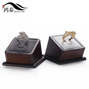 Walnut Jewelry Display Stand Ring Shelf Counter