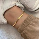 Stainless Steel Blade Snake Chain Anklet 3/4/5mm Foot Bracelet Leg Beach Jewelry
