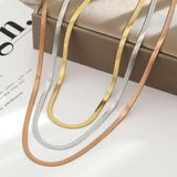 Snake Chain Stainless Steel Necklaces Unisex Men Choker 2/3/4/5mm Herringbone
