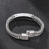 Stainless Steel Square Bend Men Punk Bracelet