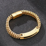 Stainless Steel Square Bend Men Punk Bracelet