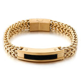 Stainless Steel Square Bend Men Punk Bracelet