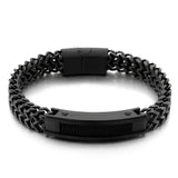 Stainless Steel Square Bend Men Punk Bracelet