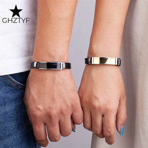 Steel Leather Bracelet High Stainless Steel Cuff Bracelets Unisex Jewelry