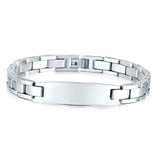Polished Stainless Steel Bent Tag Bracelet for Men
