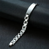 Polished Stainless Steel Bent Tag Bracelet for Men