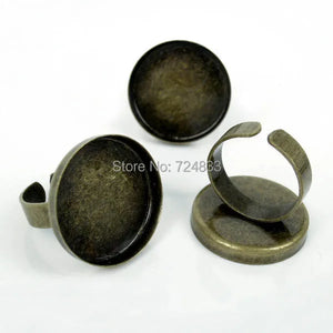 Bezel Ring Bases 23mm Cup Tray Pads Antique Bronze