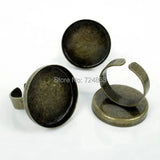 Bezel Ring Bases 23mm Cup Tray Pads Antique Bronze
