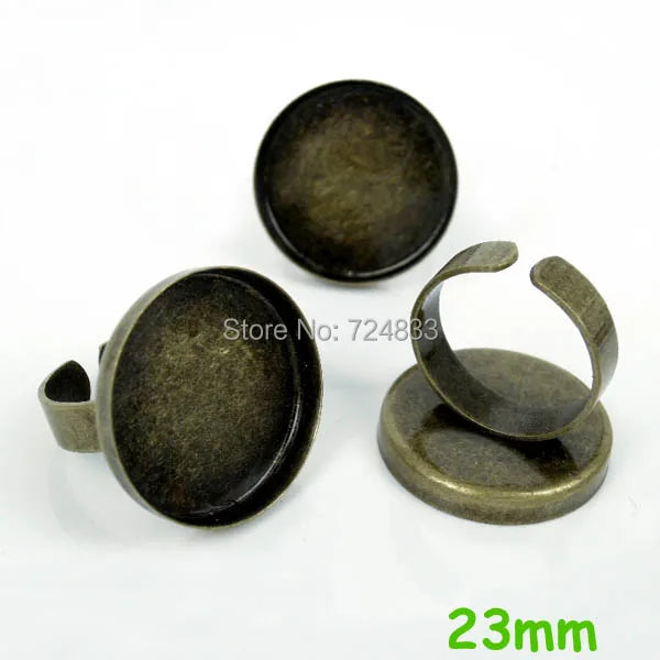 Bezel Ring Bases 23mm Cup Tray Pads Antique Bronze