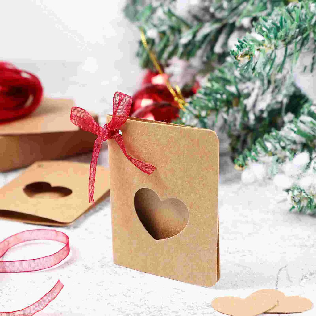 Blank Heart Tags Hollow Heart Tags Blank Gift Tags Paper Tags Red String