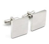 Plain Square Top Cuff Links 316L Stainless Steel Men's Cufflink