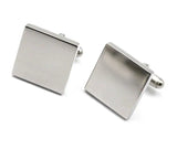 Plain Square Top Cuff Links 316L Stainless Steel Men's Cufflink