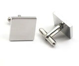 Plain Square Top Cuff Links 316L Stainless Steel Men's Cufflink