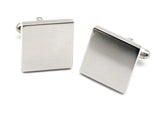 Plain Square Top Cuff Links 316L Stainless Steel Men's Cufflink