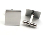 Plain Square Top Cuff Links 316L Stainless Steel Men's Cufflink