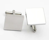 Plain Square Top Cuff Links 316L Stainless Steel Men's Cufflink